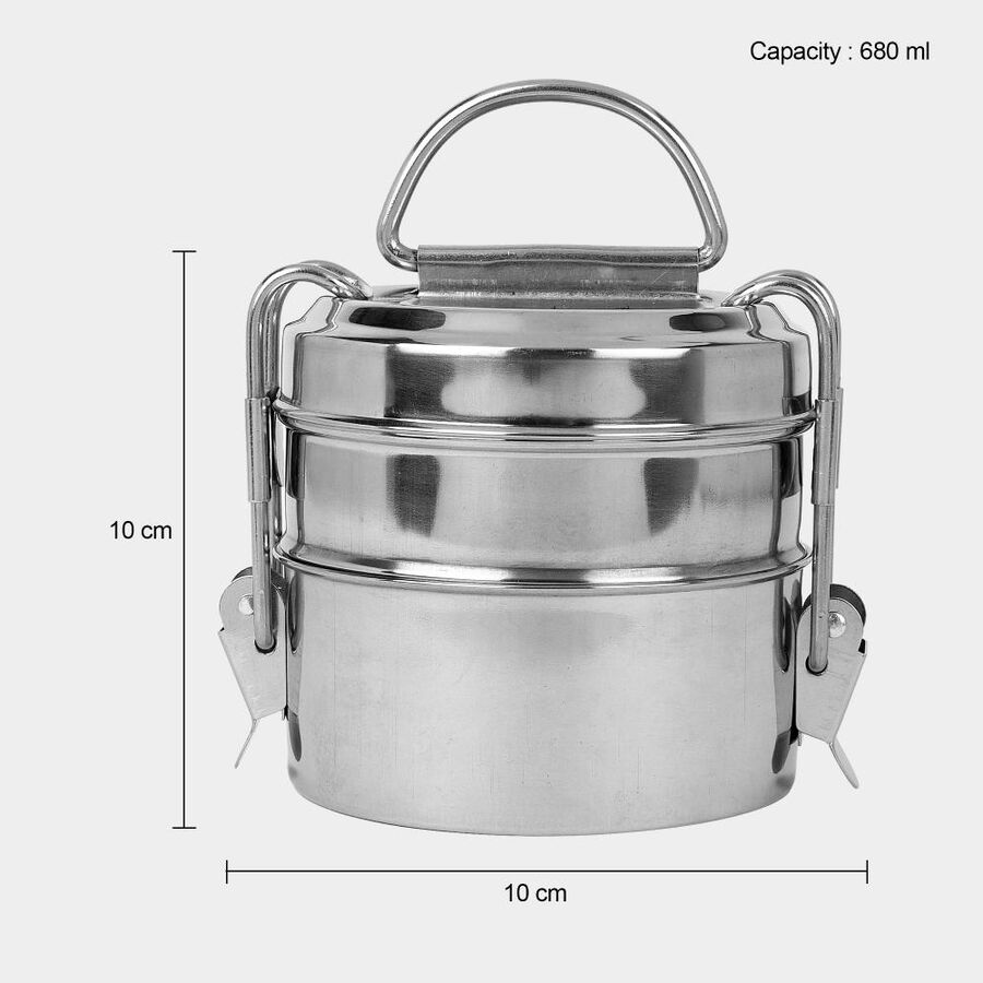 स्टील लंच बॉक्स, 300 ml X 2, , large image number null