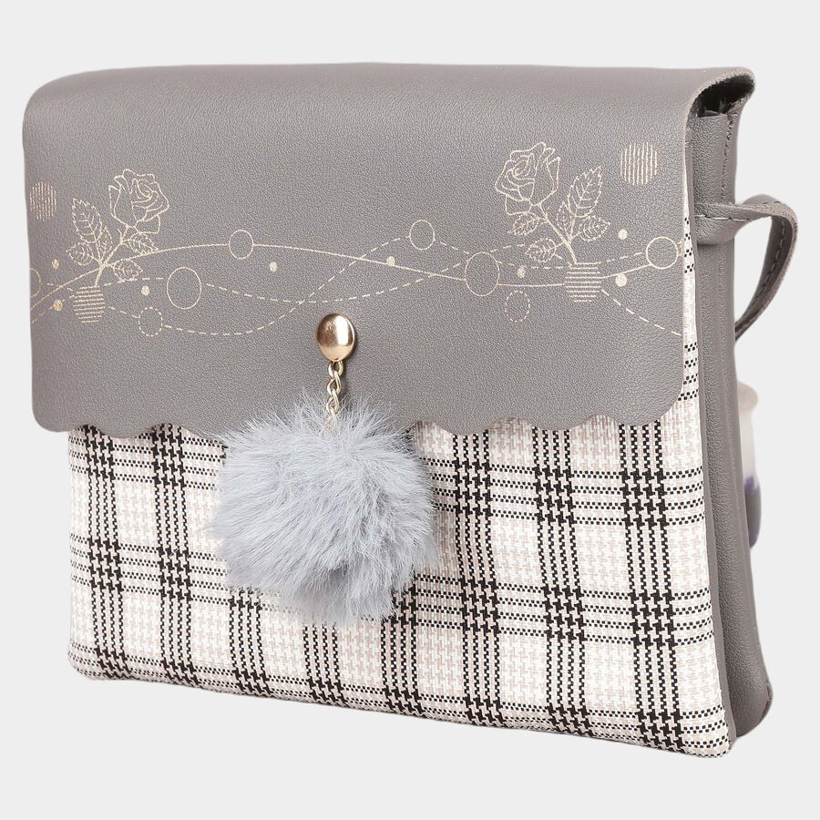 Women's Polyurethane Envelope/Zipper Sling Bag, , large image number null