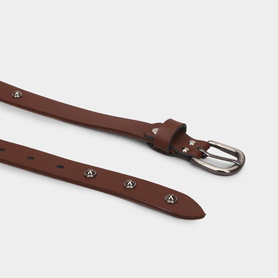Women's Brown PU Belt, , large image number null