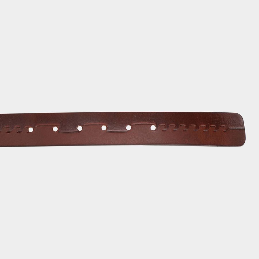 Men's Brown Leather Casual Belt, , large image number null