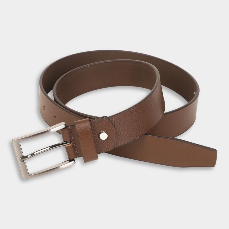 Men's Brown Leather Casual Belt, , large image number null