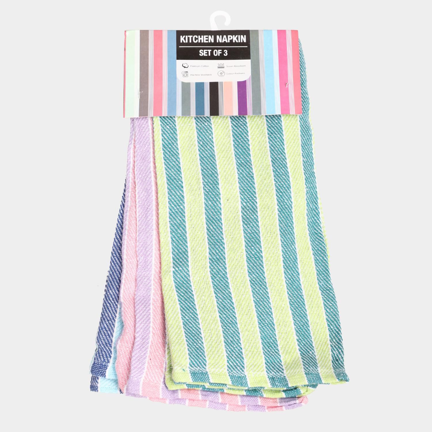 Home Beautiful                         Cotton Blend Kitchen Napkin Set of 3