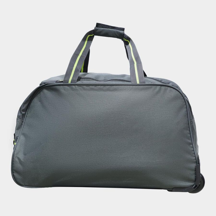 2 Wheels Dark Grey Polyester Duffle Trolley,Small , , large