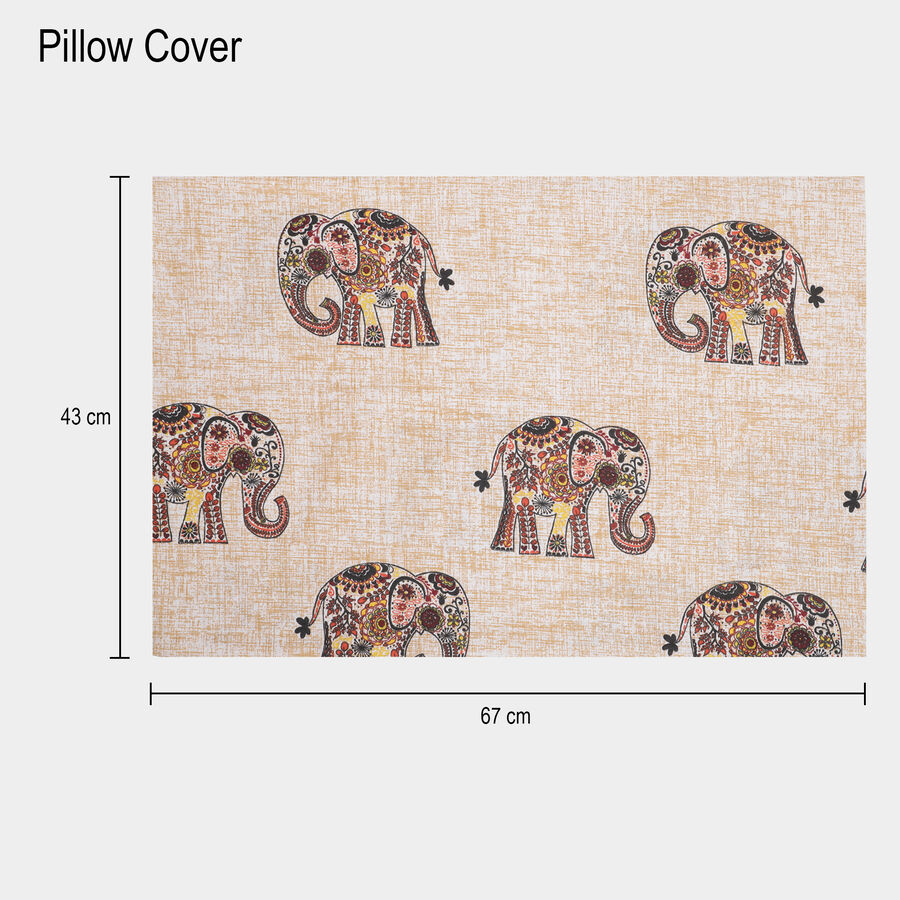 Beige Cotton Blend Pillow Cover, , large image number null