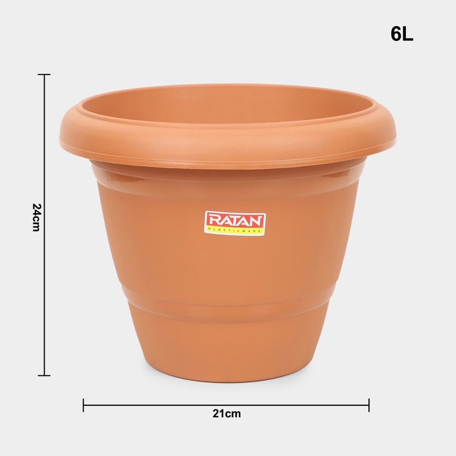 Brown Plastic Planter, , large image number null