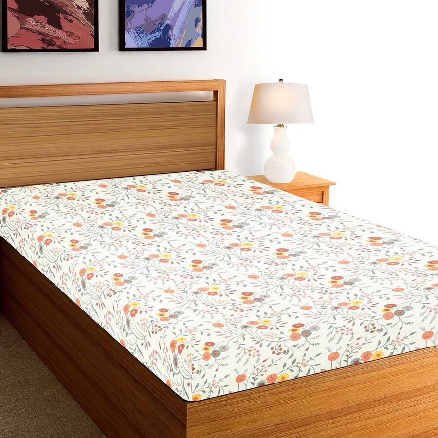 Light Green Cotton Single Bedsheet, , large image number null