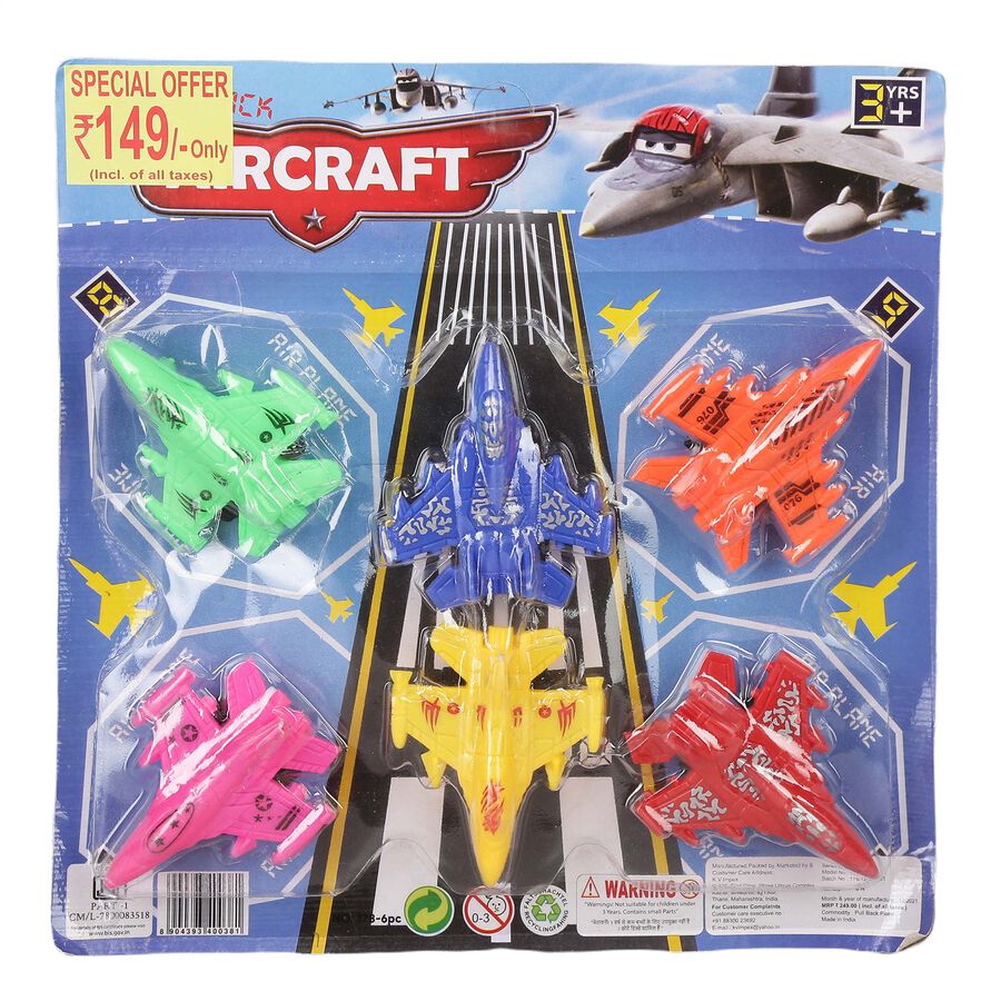 Aircraft Pull Back Plane 6 Pcs., , large image number null