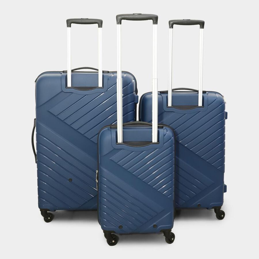 4-Wheel Dark Blue Polypropylene Hard Case Trolley, Small + Medium + Large, , large image number null