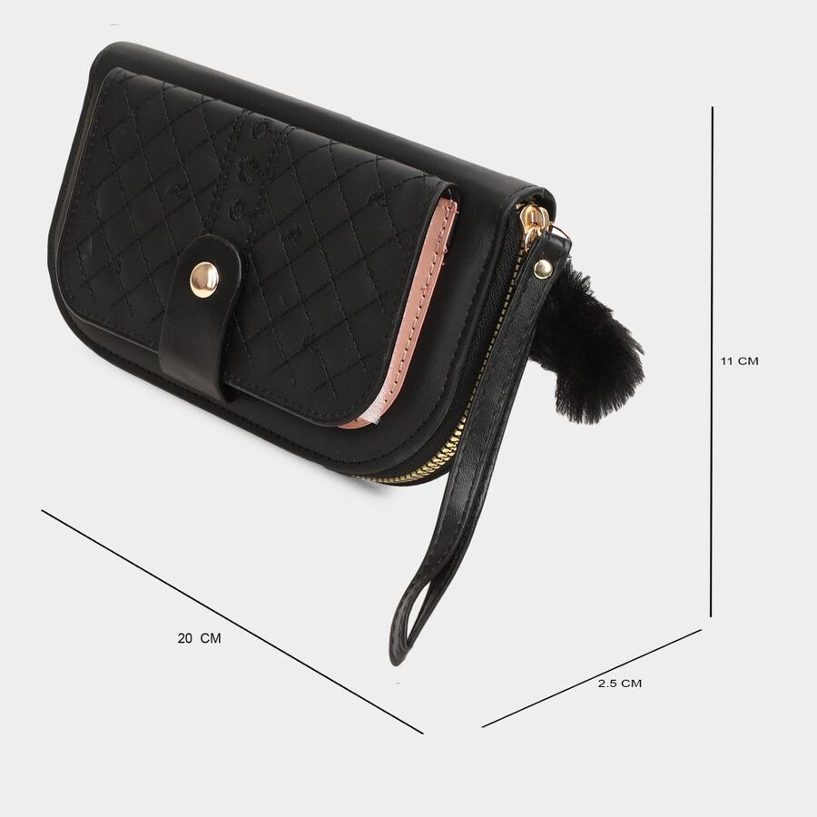 Women's Colour Block Polyurethane Long Wallet, , large image number null