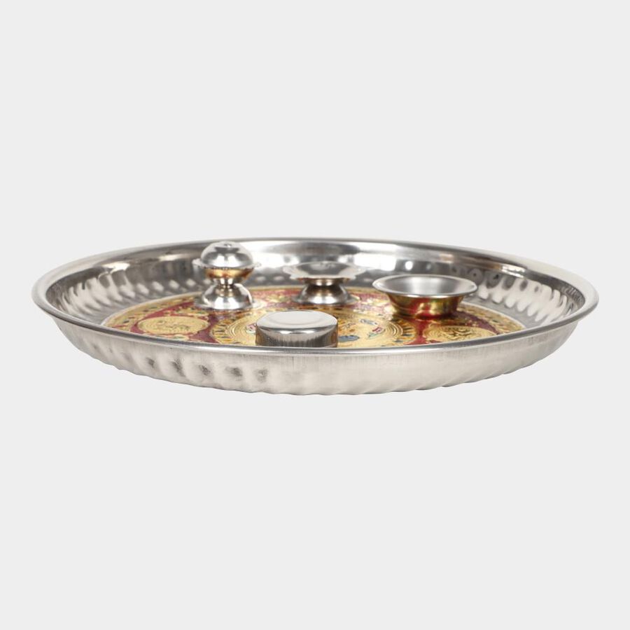 Steel Pooja Plate, , large image number null