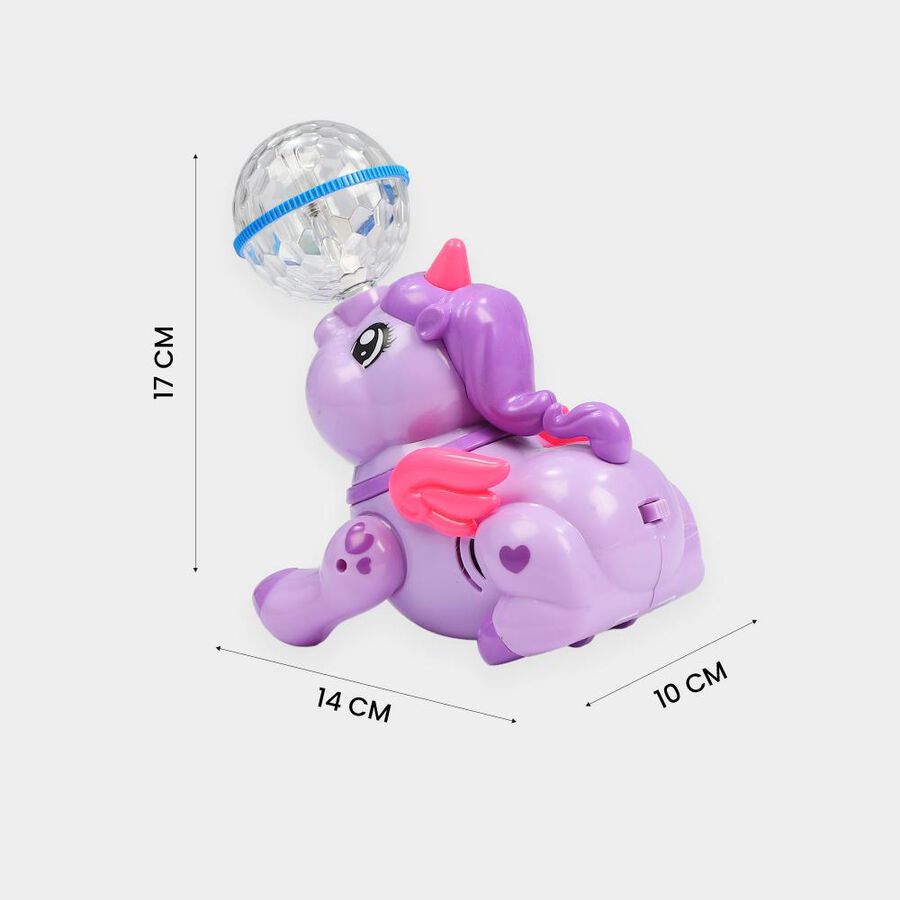 Kid's Dancing Unicorn Toy with Crystal Disco Light Ball, , large