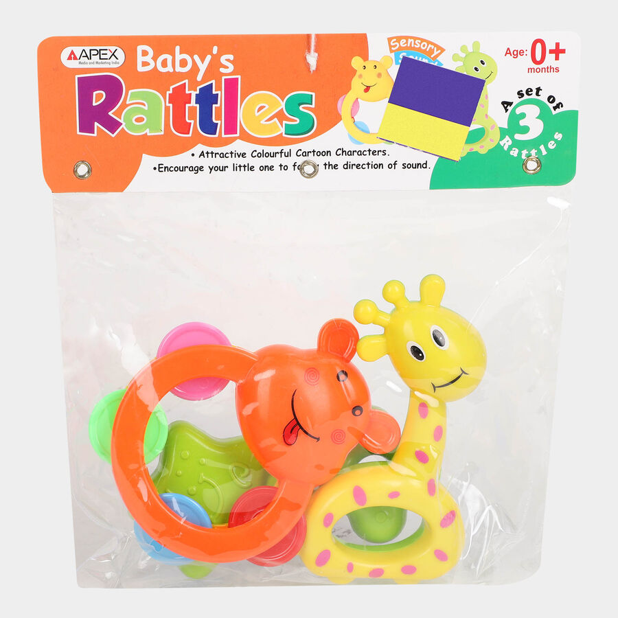 Baby Rattles, Set of 3(Colour/Design May Vary), , large image number null