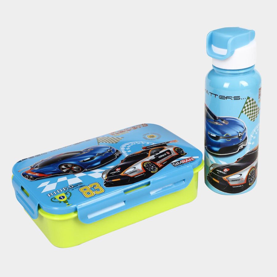 Plastic Lunch Box - 1 Big Container, 1 Bottle, 1 Small Container, , large image number null