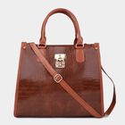 Women's Brown Polyurethane Tote Bag, , small image number null