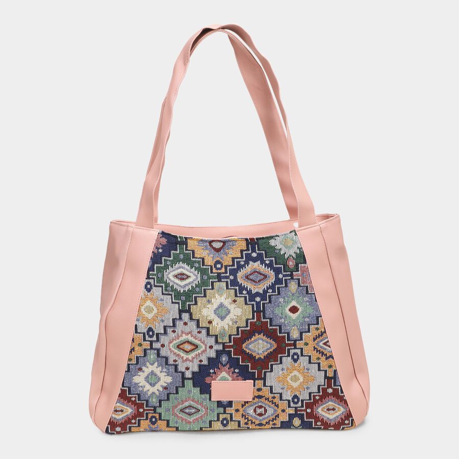 Women's Pink Polyurethane Hand Bag, , large image number null