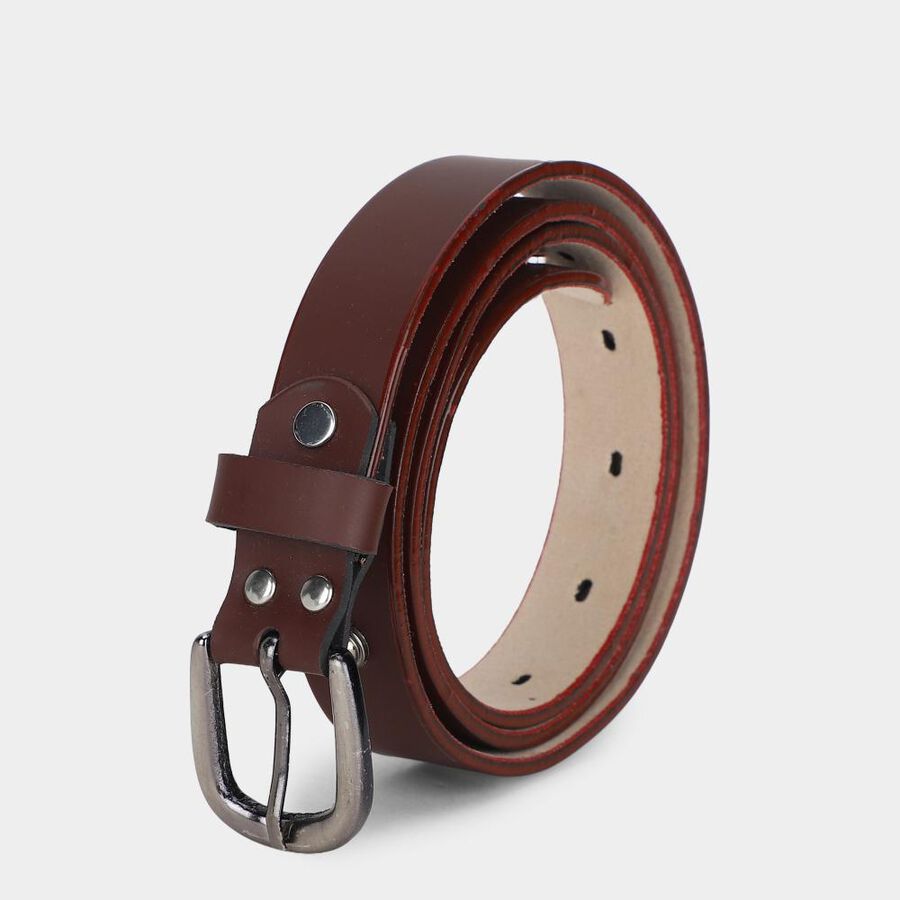 Women's Brown PU Belt , , large