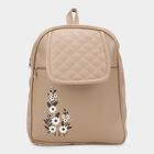 Women's Beige Pu Backpack , , small image number null
