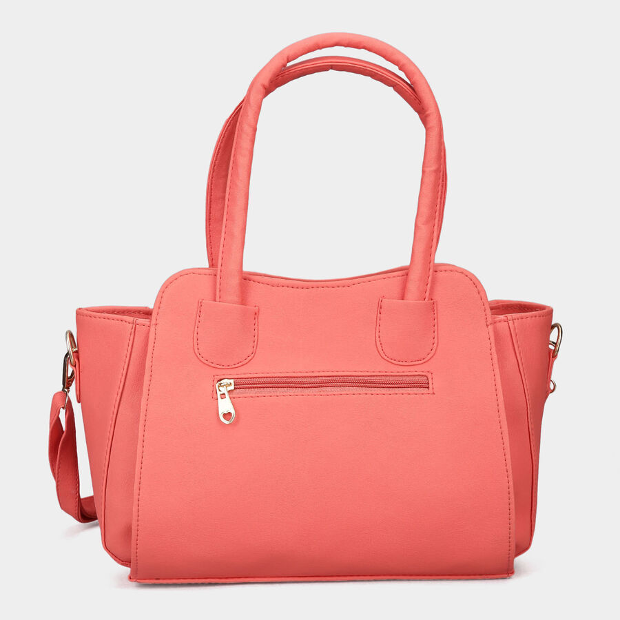 Women's Polyurethane Satchel, Medium Size, , large image number null