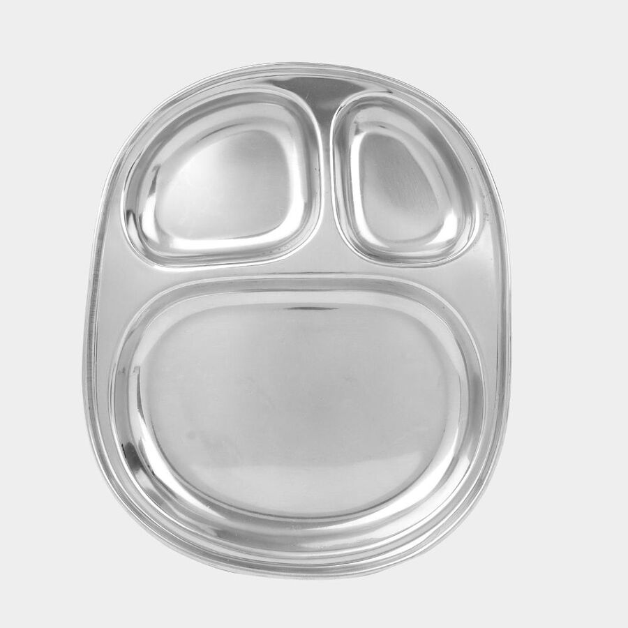 Stainless Steel Plate 3 Partitions, , large image number null