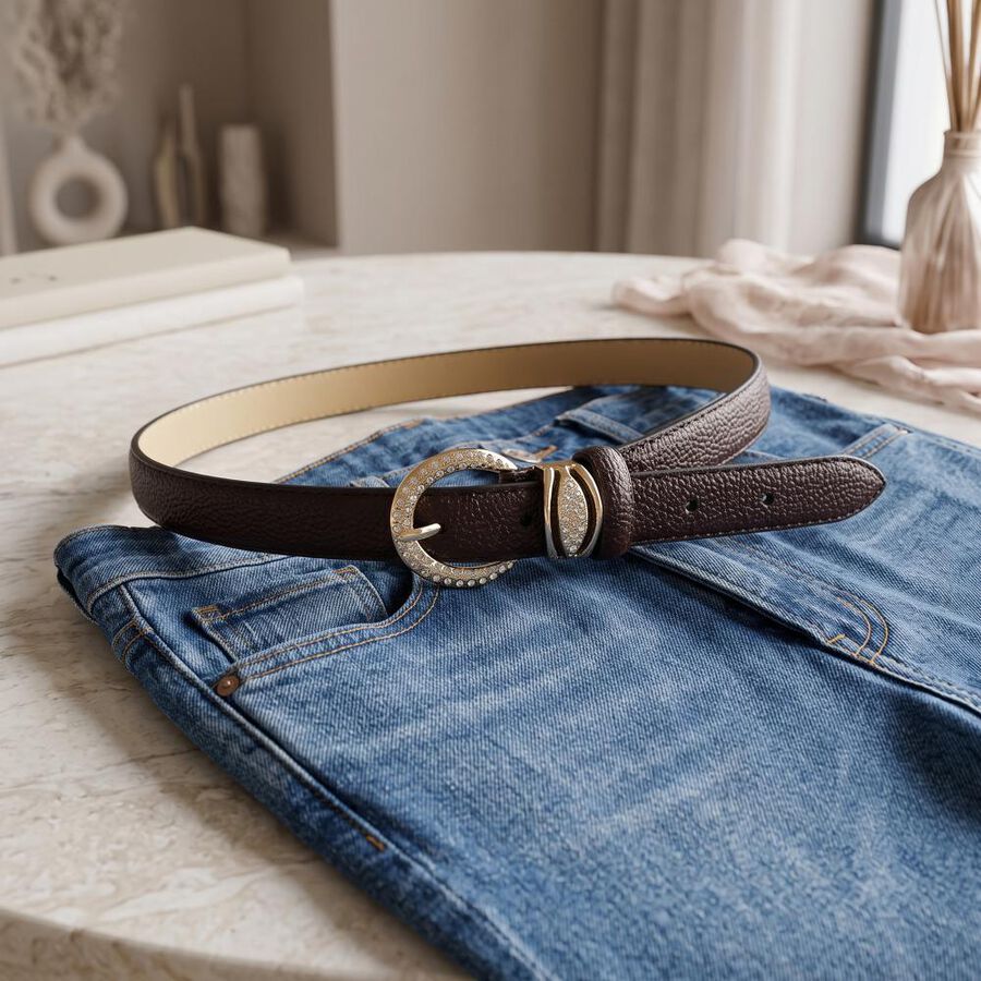 Woman's Brown Belt, , large