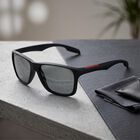 Men's Black Plastic Sunglasses, , small