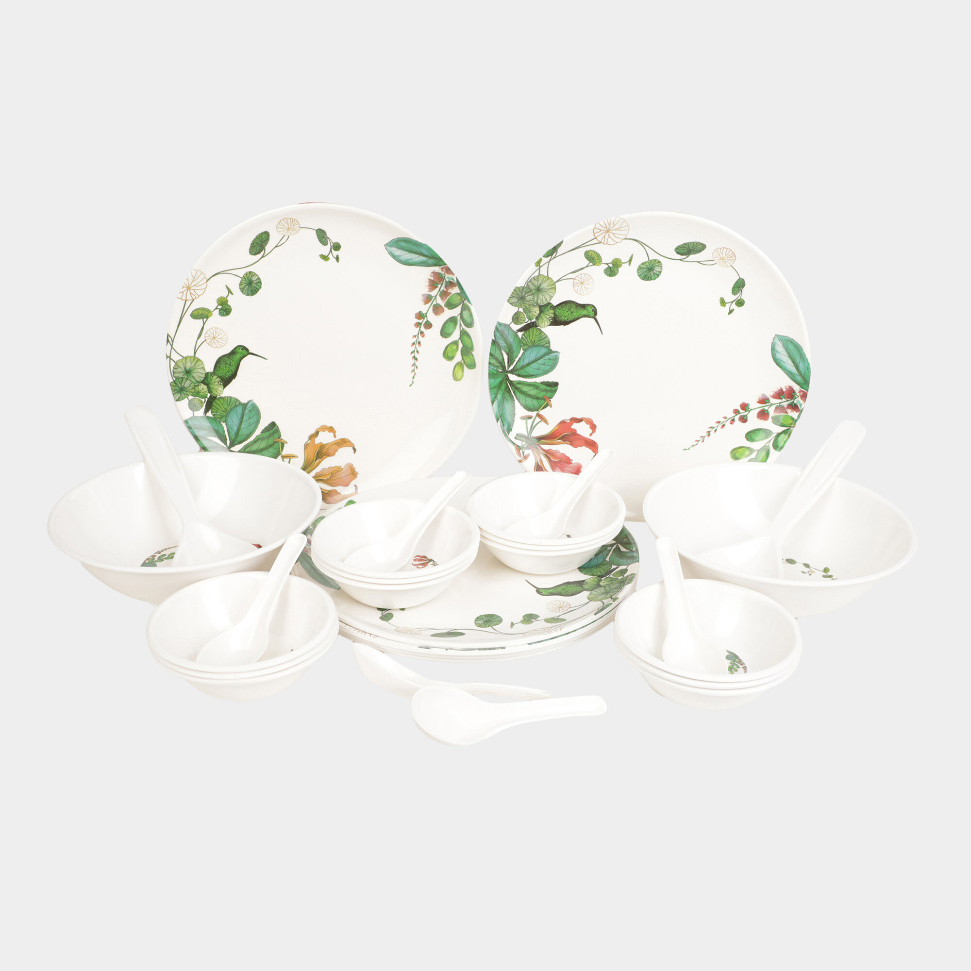 Home Finery 28 Pcs. Melamine Dinner Set Microwave Safe Vishal Mega Mart India