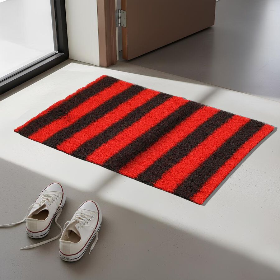 Anti-Skid Red Polypropylene Door Mat, , large
