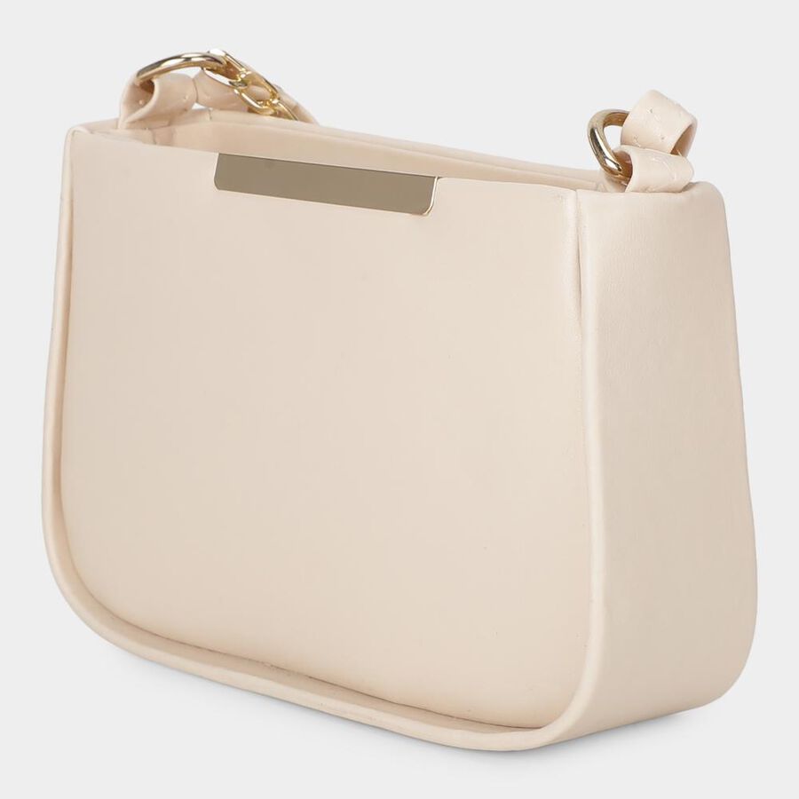 Woman's Beige Polyurethane Bag, , large