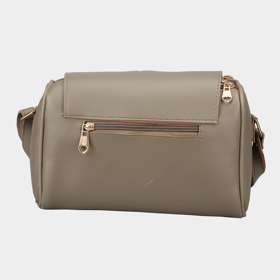 Women's Olive Polyurethane Sling Bag, , large image number null