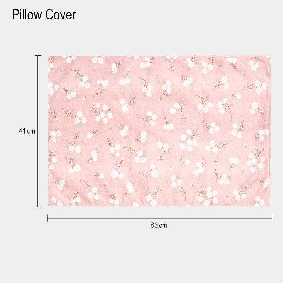 Pink Microfiber Double Bedsheet with Pillow Cover, , large