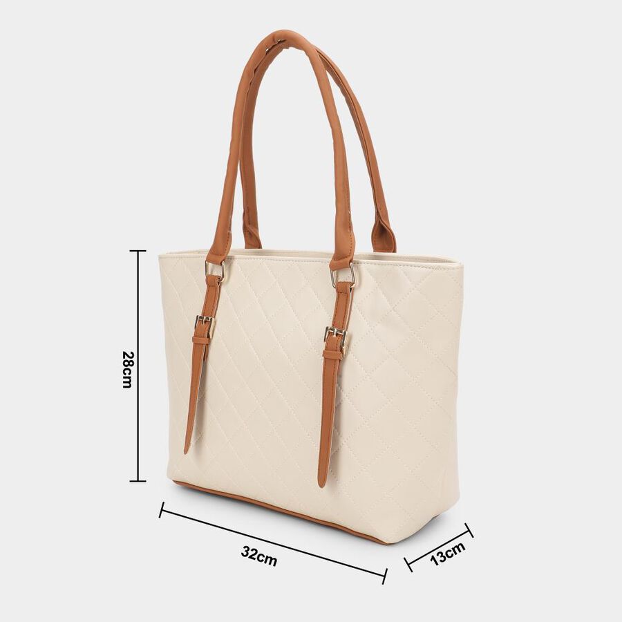 Women's Off-White Pu Handbag , , large
