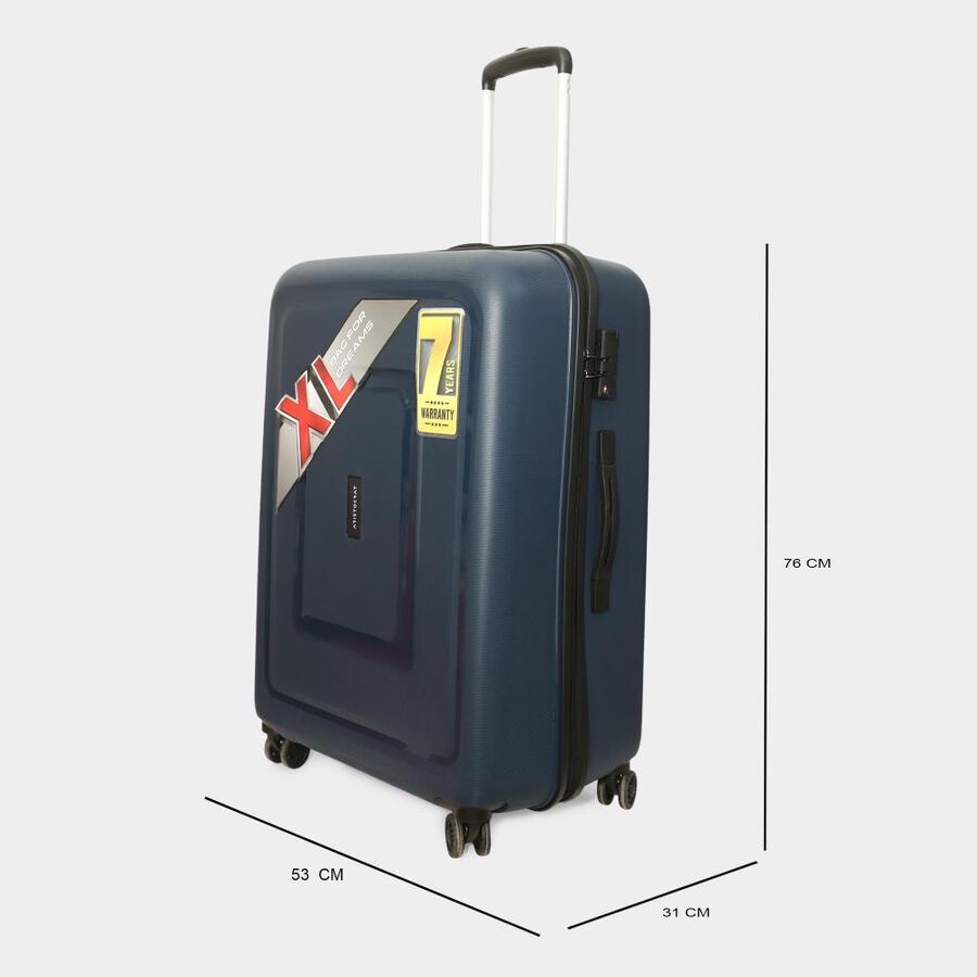 8-Wheel Dark Blue Polypropylene Hard Case Trolley, Large, , large image number null