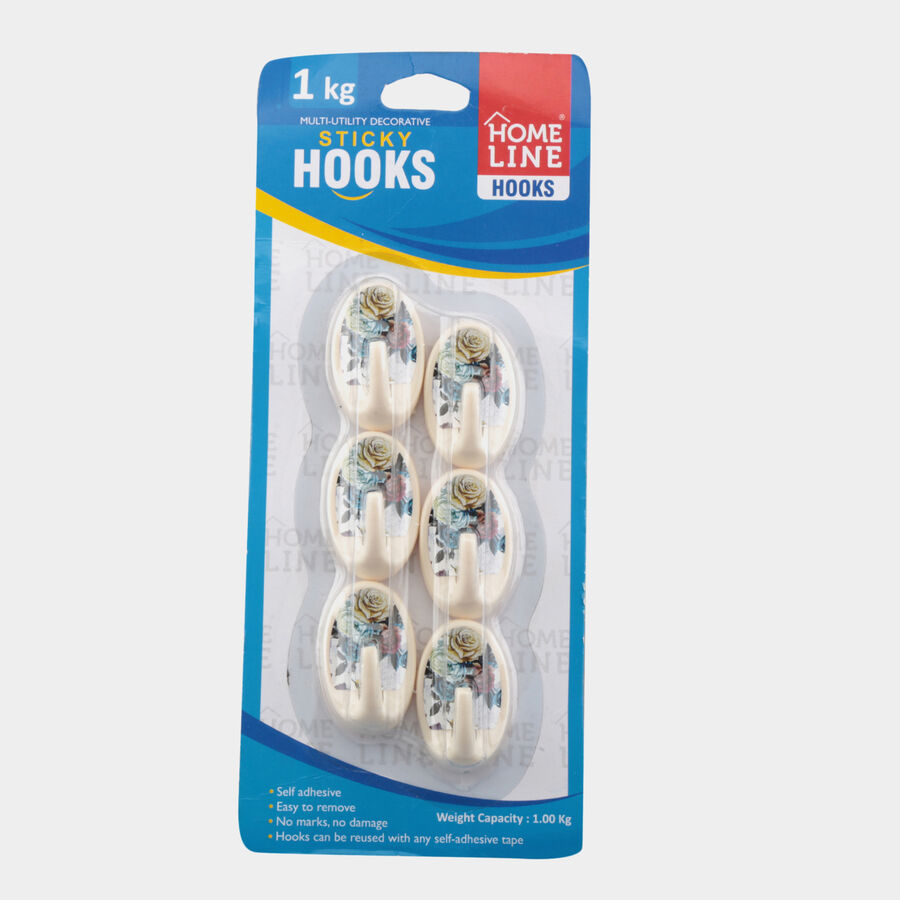 Plastic Multiutility Hooks - Colour/Design May Vary, , large image number null
