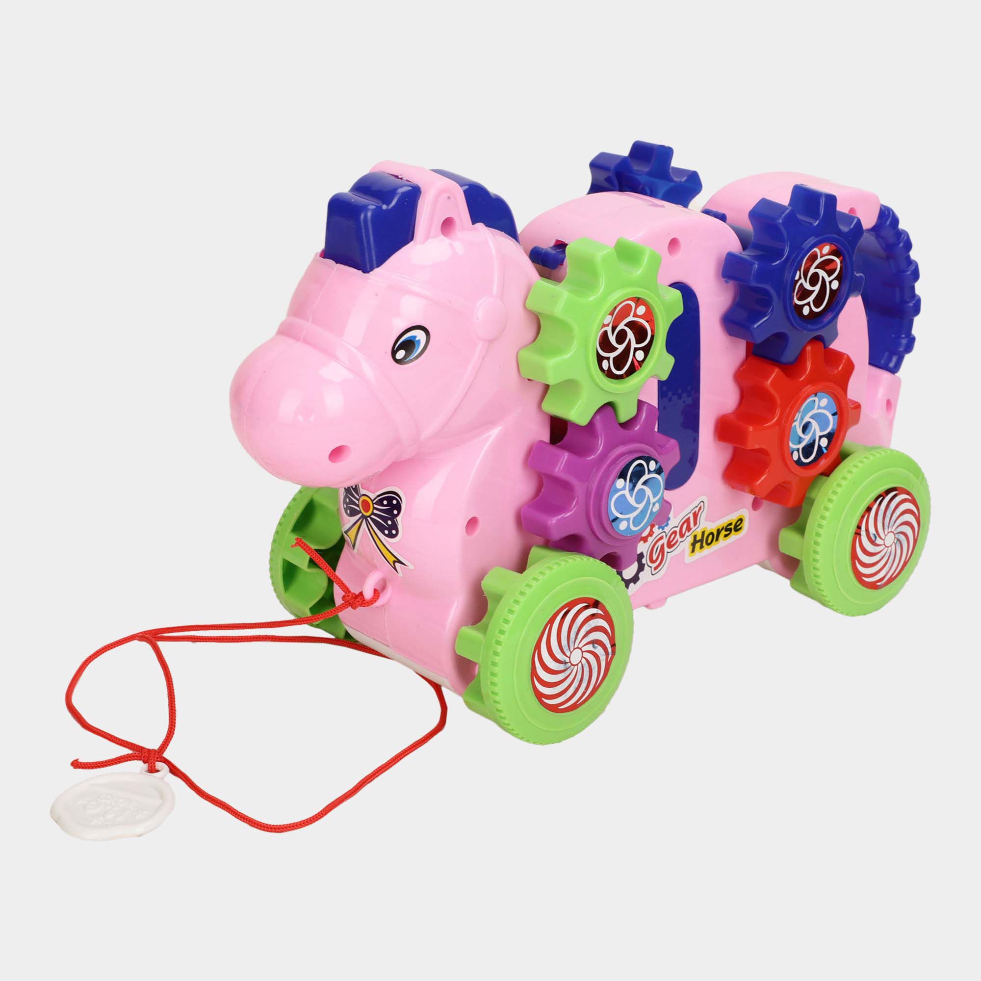 Musical Gear Horse Toy with Wheels Colour Design May Vary