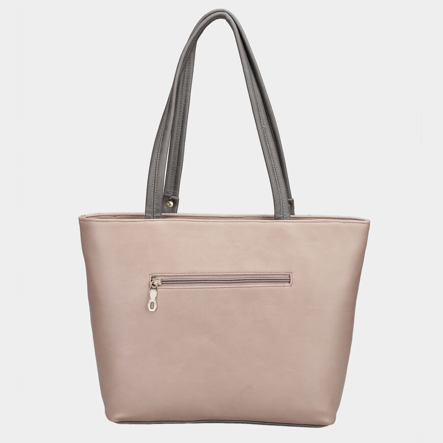 Women's Peach Polyurethane Tote Bag, , large image number null