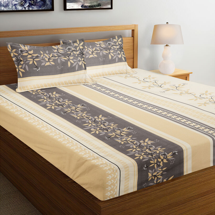 120 GSM Brown Microfiber Double Bedsheet, , large image number null