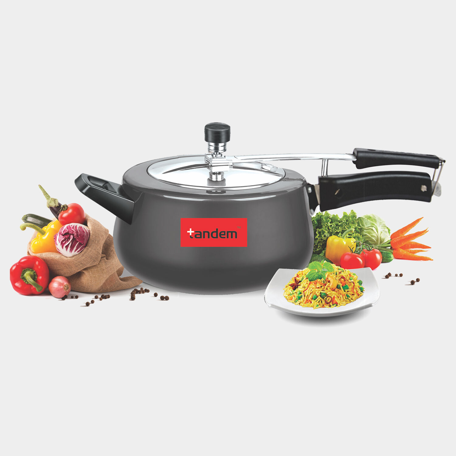 Tandem 5 L Induction Pressure Cooker Hard Anodised Aluminium