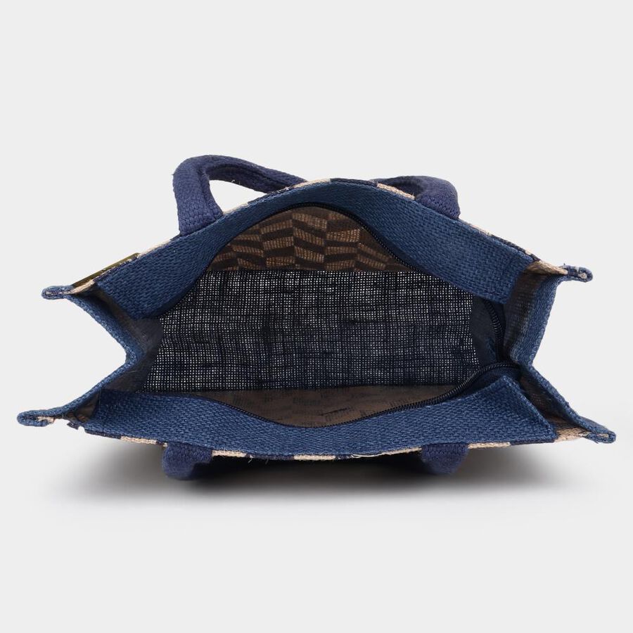 Dark Blue Jute Lunch Bag, , large image number null