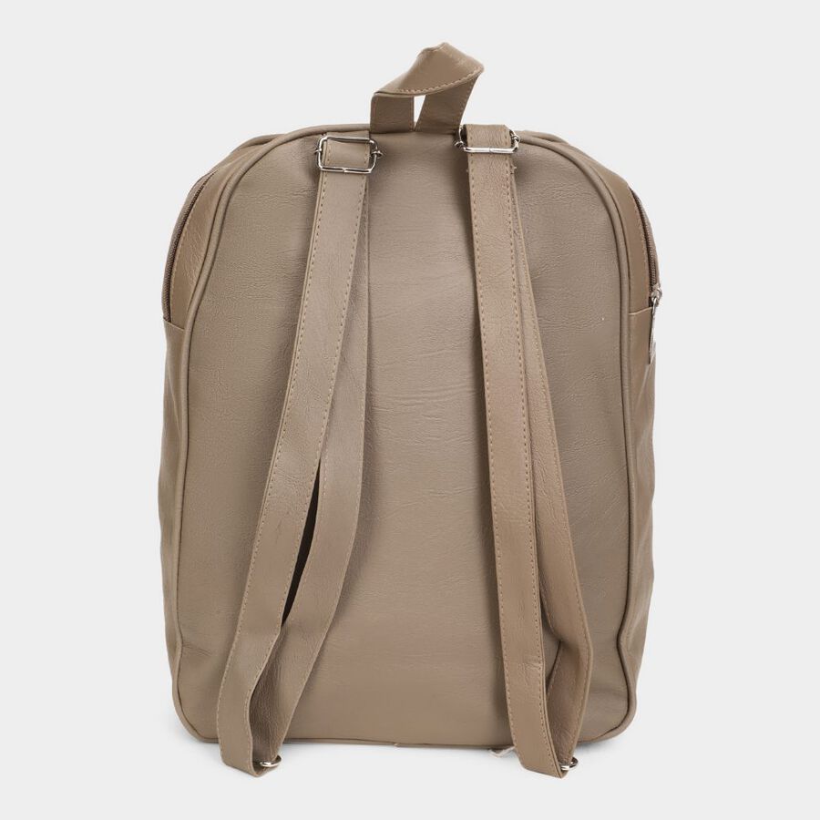 Women's Beige Polyurethane Backpack, , large image number null