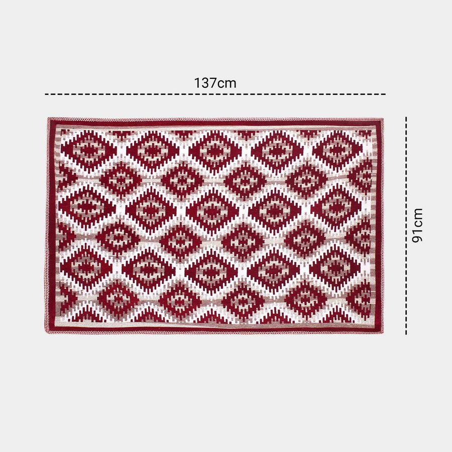 Maroon Jacquard Poly Cotton Carpet, , large image number null