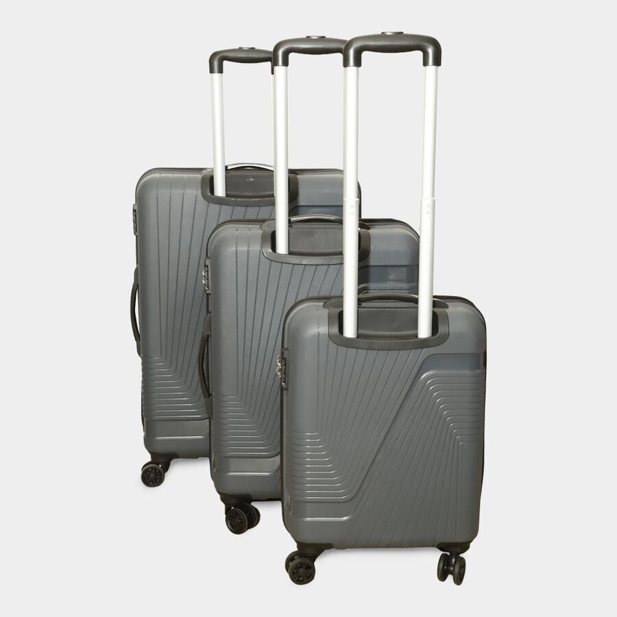 8-Wheel Dark Grey Polypropylene Hard Case Trolley, Small + Medium + Large, , large image number null