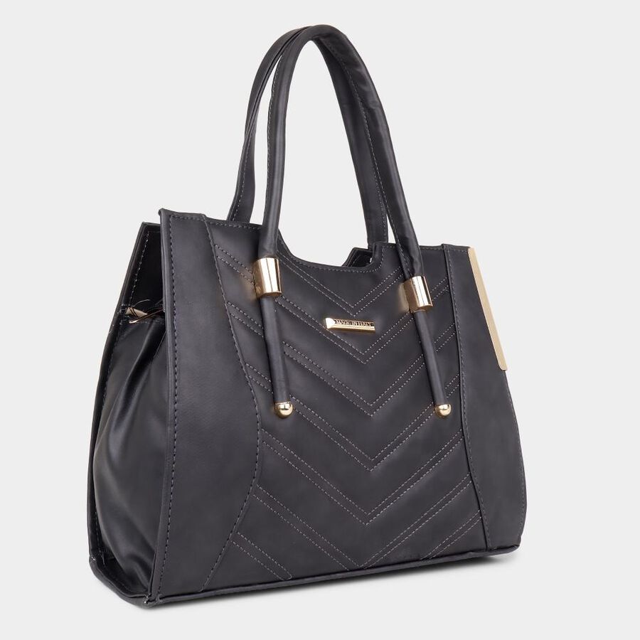Women's Black Polyurethane Hand Bag, , large image number null