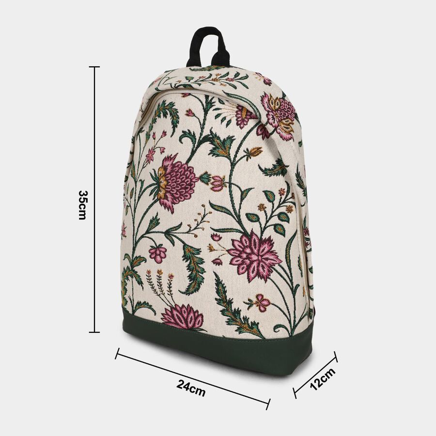 Women's Beige Fabric Backpack, , large image number null