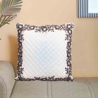 White Floral Printed Cushion Cover, , small