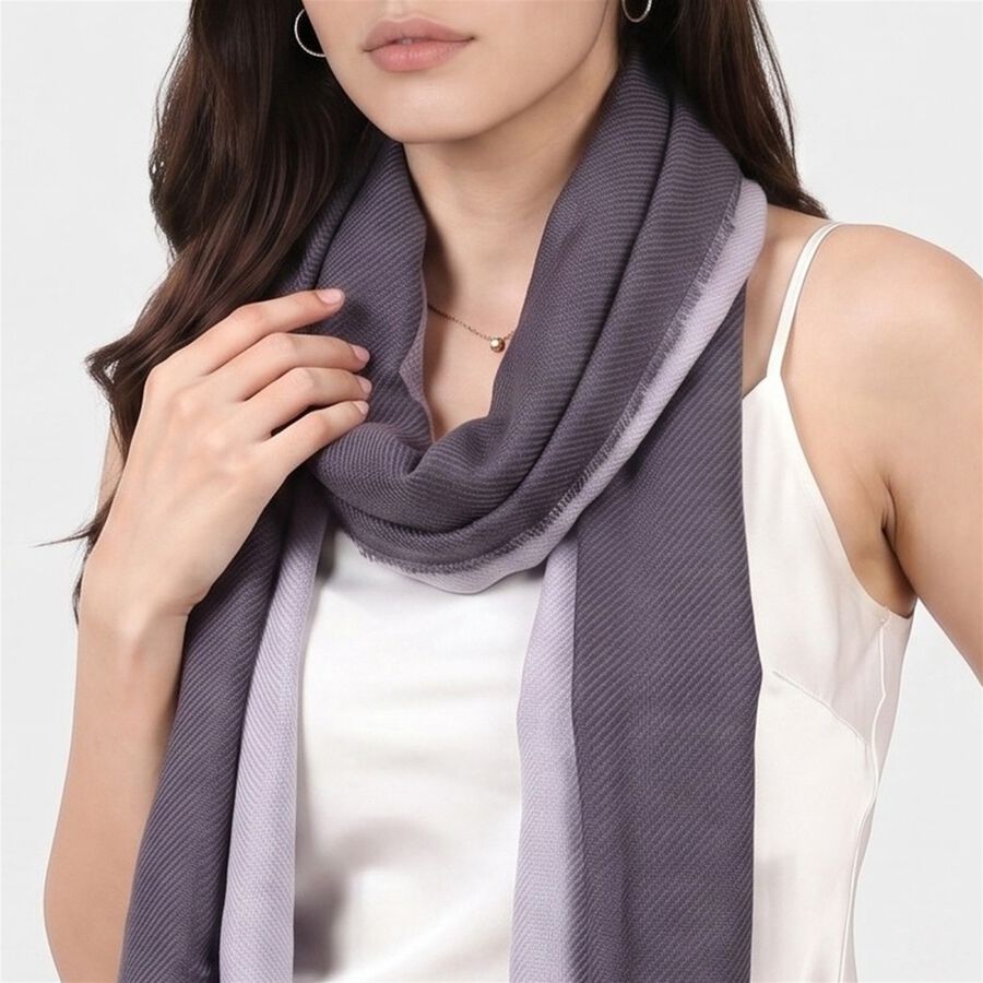 Woman's Aqua Nylon/Polyester Scarf, , large