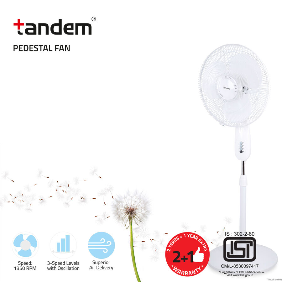 Pedestal Fan 400mm, 1350 RPM, 3 Years warranty, , large