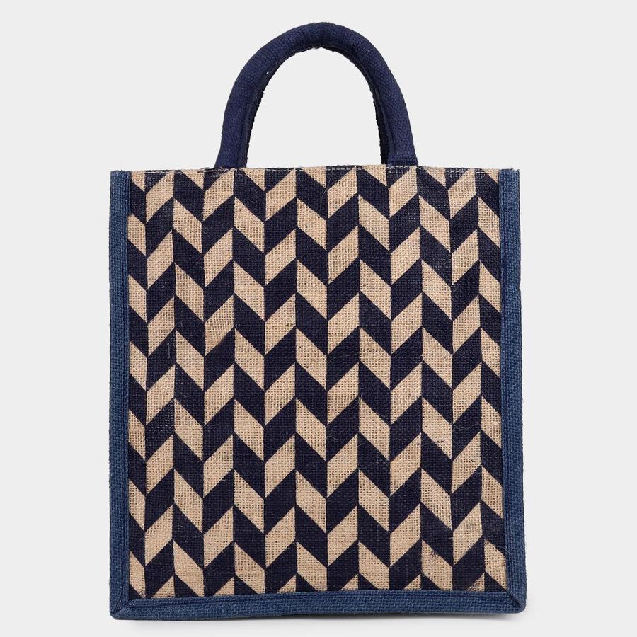 Dark Blue Jute Lunch Bag, , large image number null