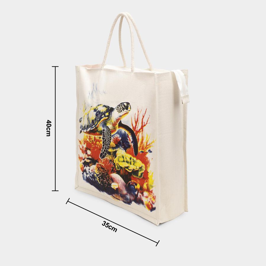 Women's Beige Canvas Tote Bag, , large image number null