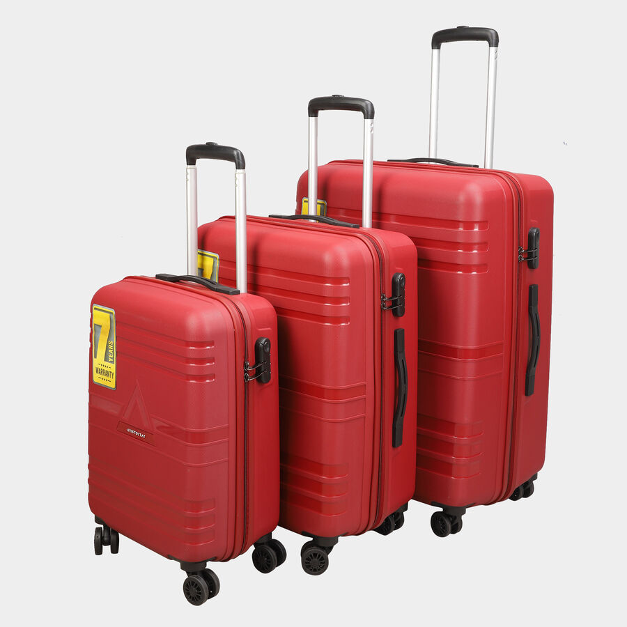 8-Wheel Red PVC Matee Hard Case Trolley, Small + Medium + Large, , large image number null