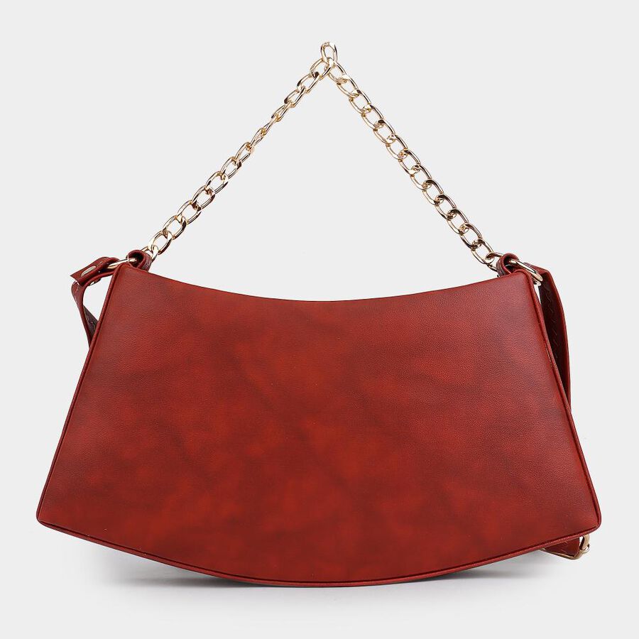 Women's Maroon Polyurethane Sling Bag, , large image number null